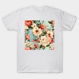 Shabby Chic Flowers Pattern 25 T-Shirt